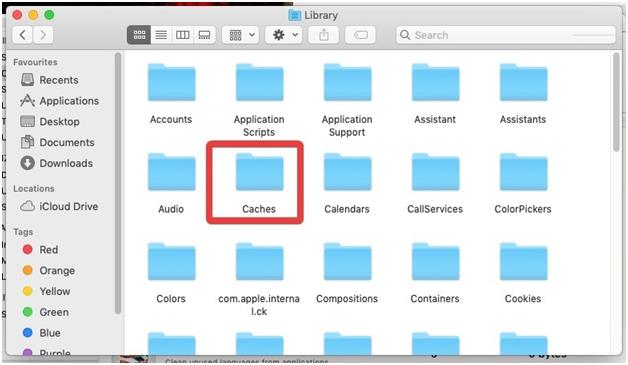 cache folder in library