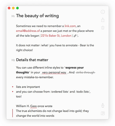 Bear - Best Writting Apps for mac